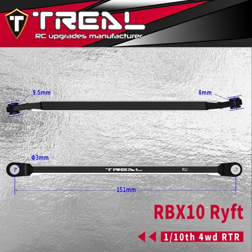 Treal Aluminum 7075 Rear Upper Links Set(2) pcs for 1/10 Axial Ryft