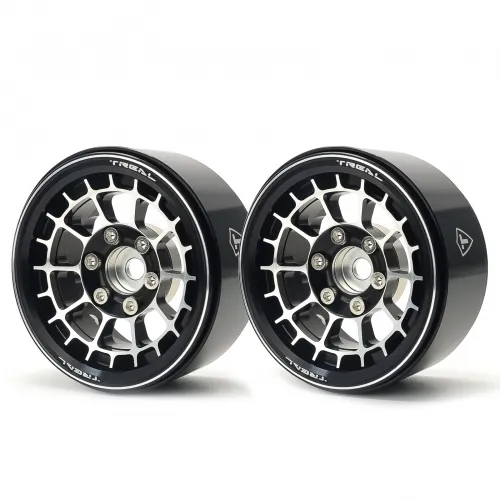 TREAL 1.9 Beadlock Wheels Stylish Cobweb Design 1.9 Wheel Rims(2P) CNC Machined Aluminum Anodized Finish Upgrades for 1/10 RC Crawlers TRX4 SCX10 III