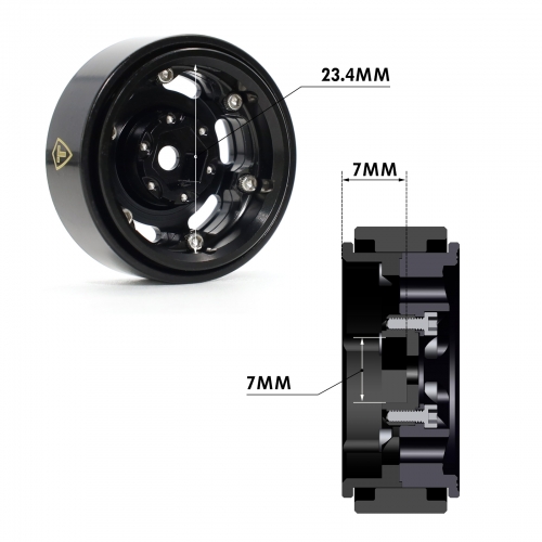 TREAL SCX24 Wheels 1.0'' Beadlock Wheels(4P) Vinatge Wheels for 1/24 SCX24  Bronco Gladiator C10 Deadbolt -Type E