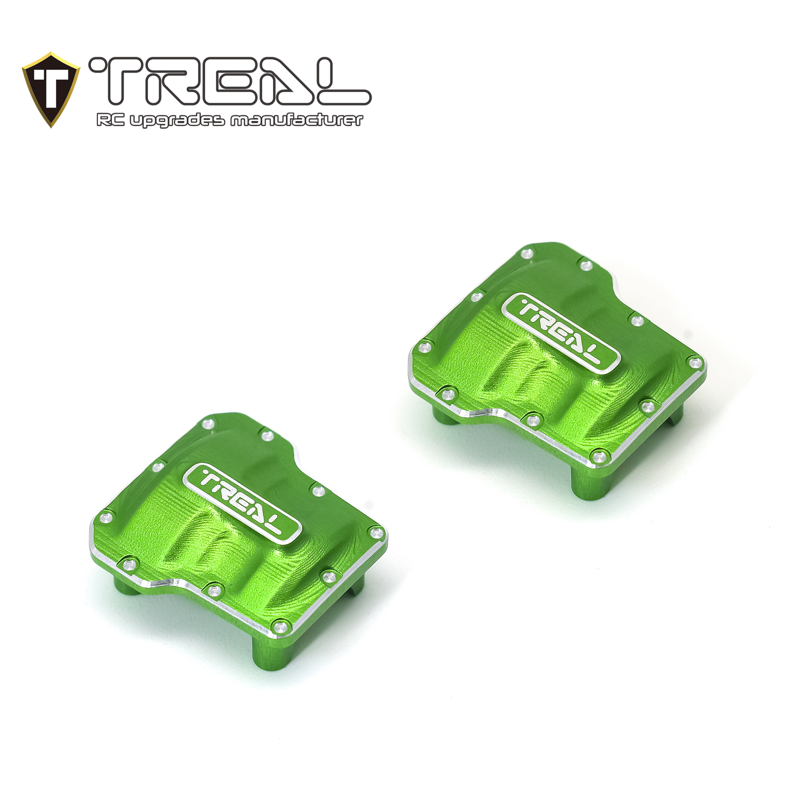 TREAL Aluminum 7075 Differential Covers For TRX4M 1/18 RC Crawler (2-Pack Black)