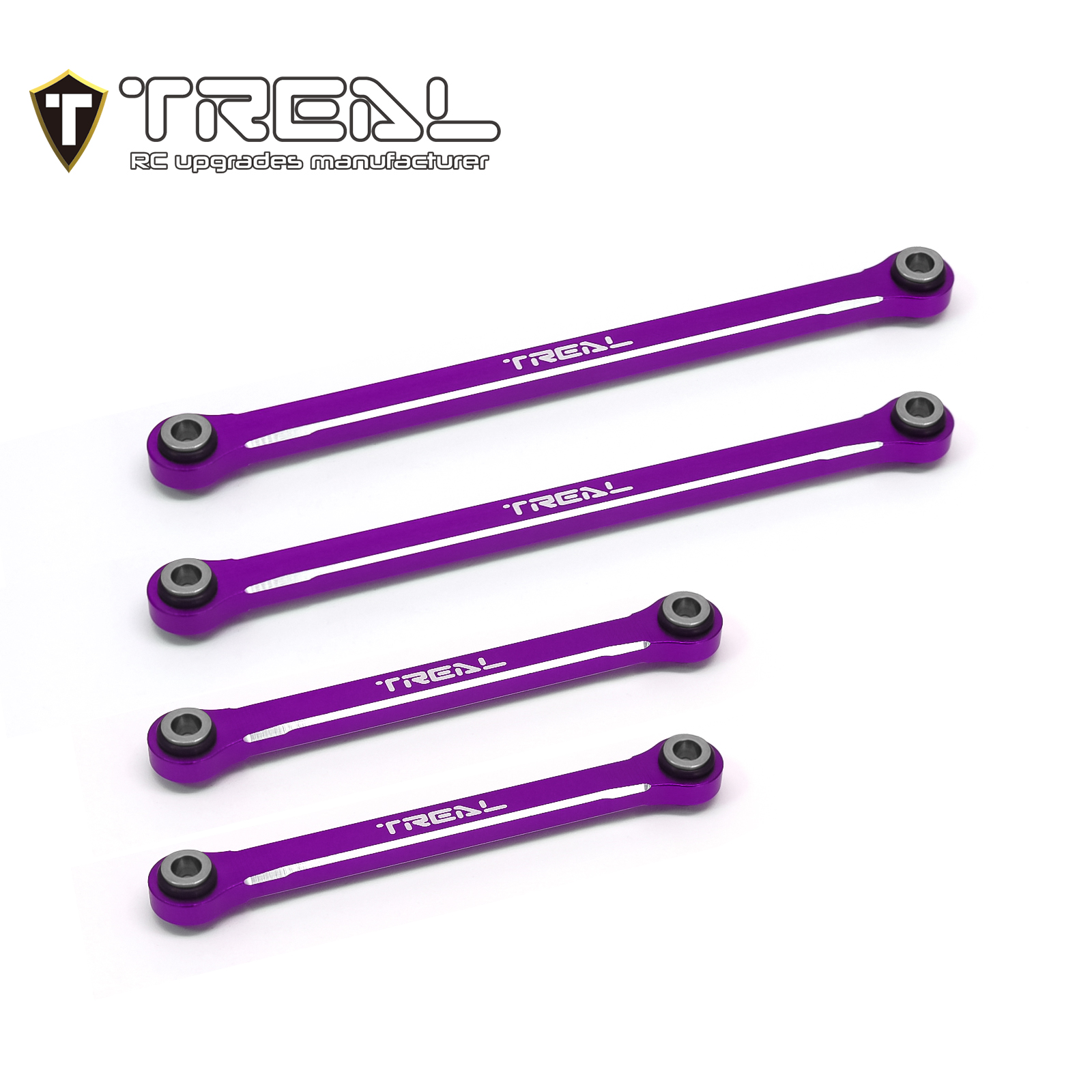 TREAL Brass Lower Links (4pc) For TRX4M 1/18 RC Crawler – Upgraded Chassis Suspension Links