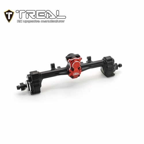 TREAL SCX24 Rear Portal Axles Complete Kit, Aluminum 7075 CNC Machined Axle Housing for Axial 1/24 SCX24