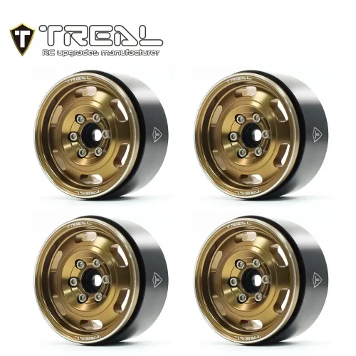 Treal Metal 1.9 Beadlock Wheel Rims 4pcs Vintage Design Wheel Hub for Wagon Wheel 1:10 RC Crawler -Type G