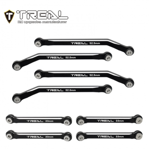 TREAL AX24 High Clearance Links (8P) CNC Machined Aluminum 7075  Compatible with Axial 1/24 AX24 XC-1