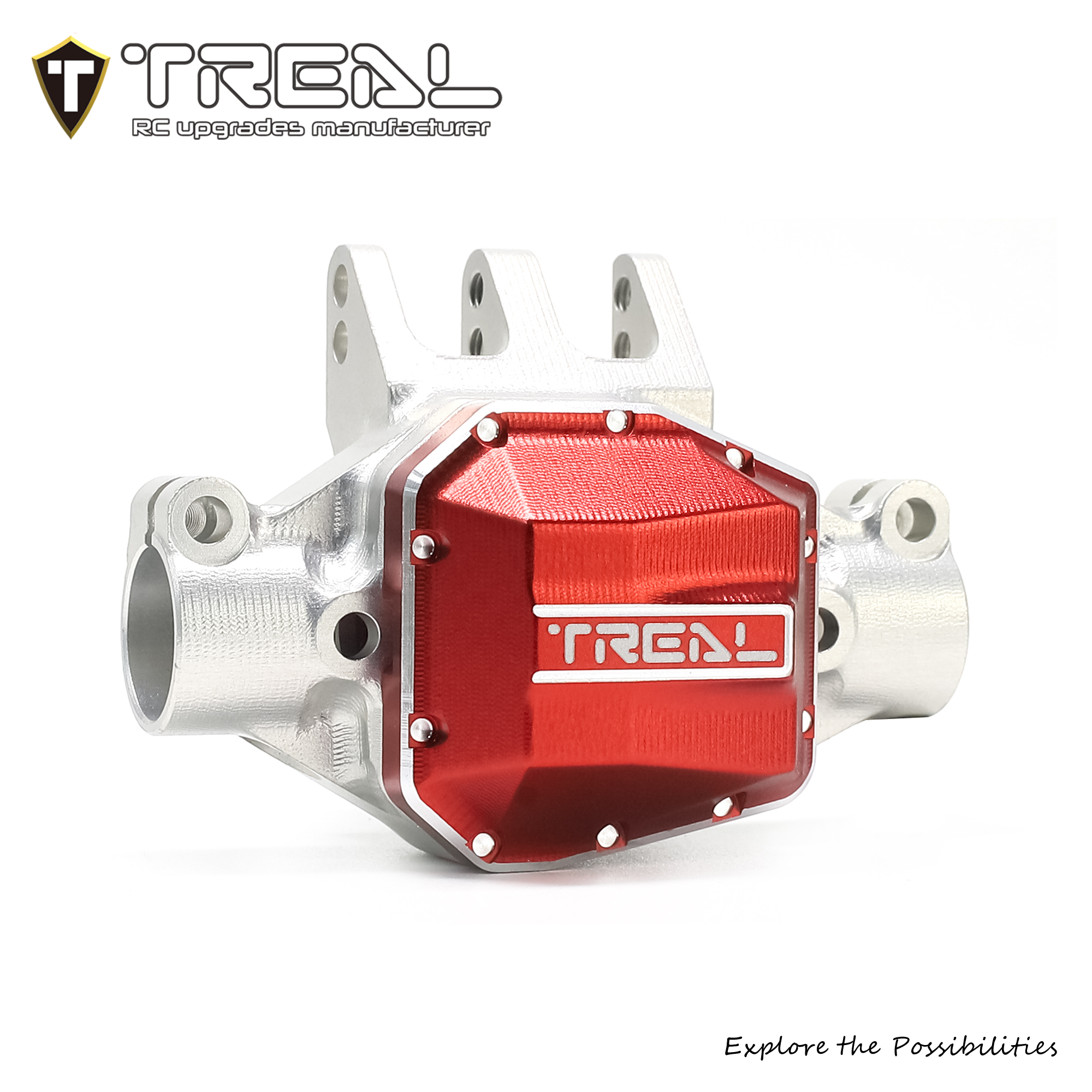 TREAL SCX10 Pro Aluminum 7075 Rear Axle Center 3rd Member Housing w ...