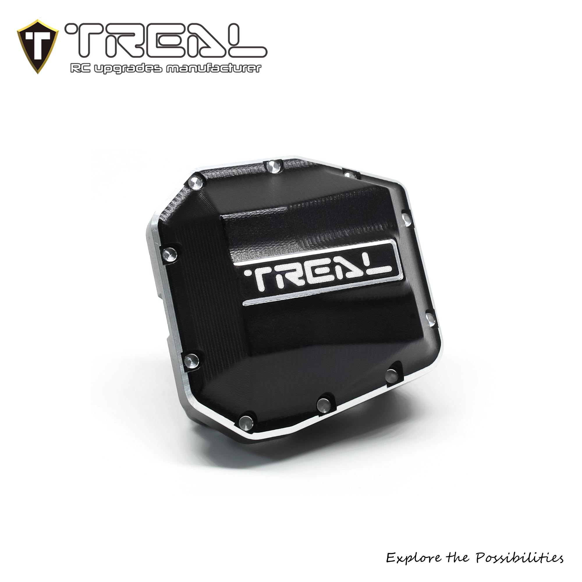 TREAL SCX10 Pro Aluminum 7075 Differential Cover Pumpkin Diff Cover Upgrades Compatible with 1/