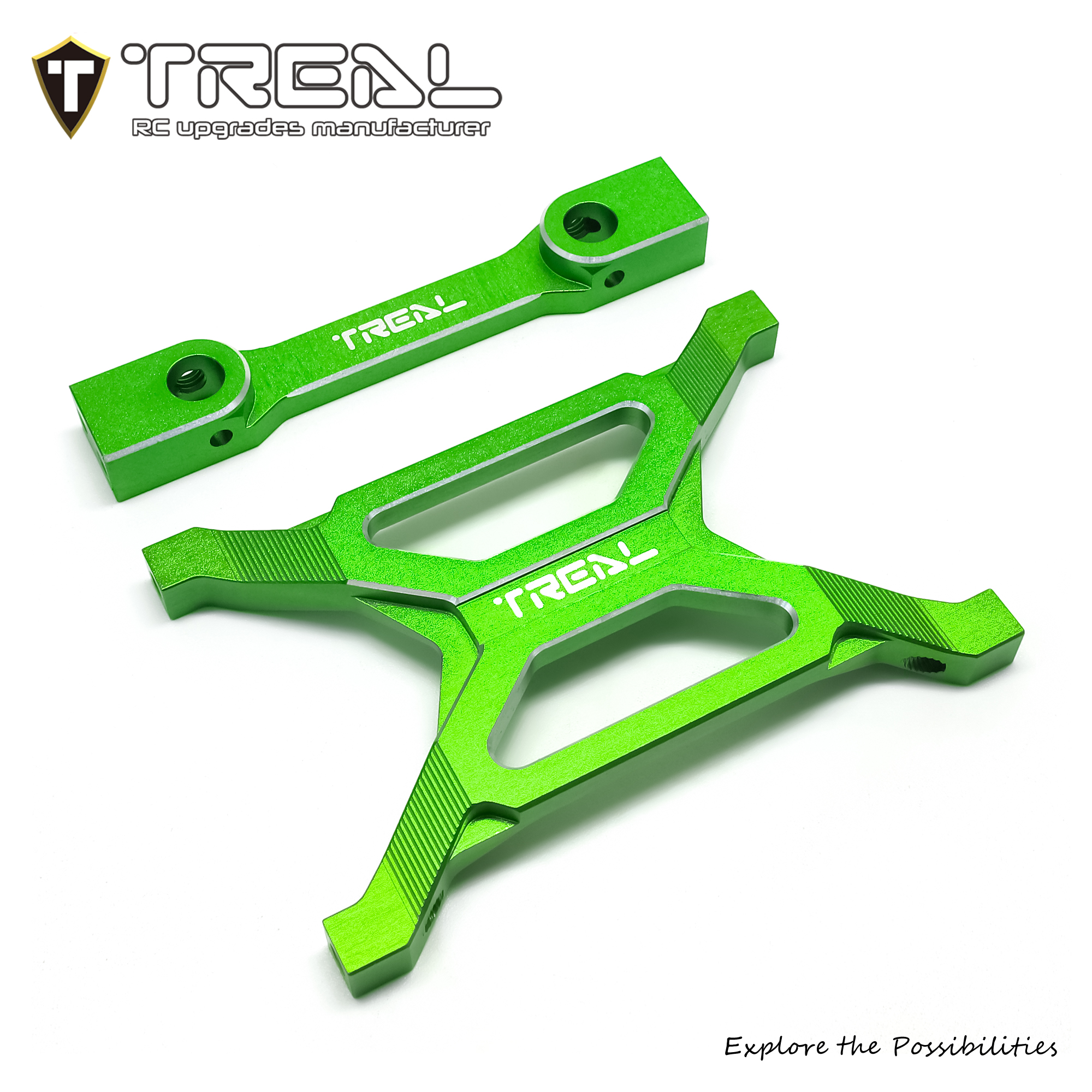 TREAL SCX10 Pro Rear Chassis Brace Post Mount Aluminum 7075 CNC Billet ...