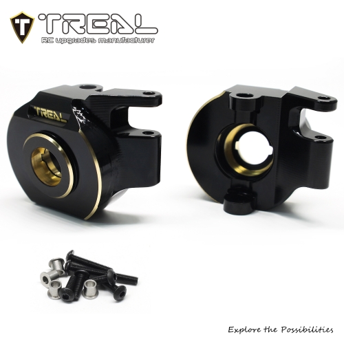 TREAL SCX10 Pro Brass Steering Knuckles L/R Heavy Weight (96.8g/pc