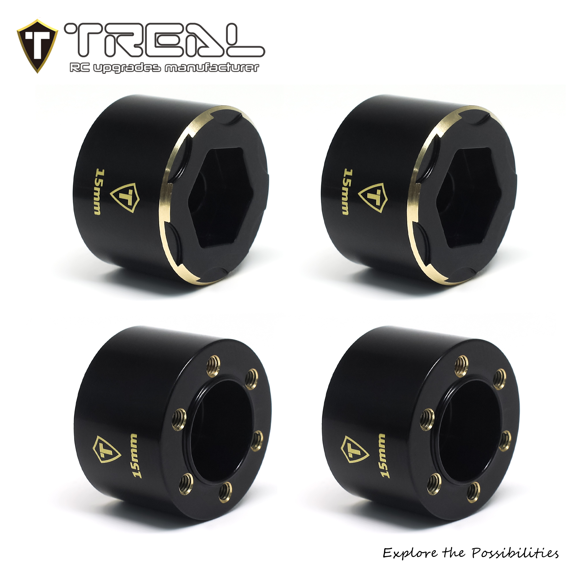 TREAL 2.2 Wheel Hubs Brass Weights 9mm/12mm/15mm Widen Adapters