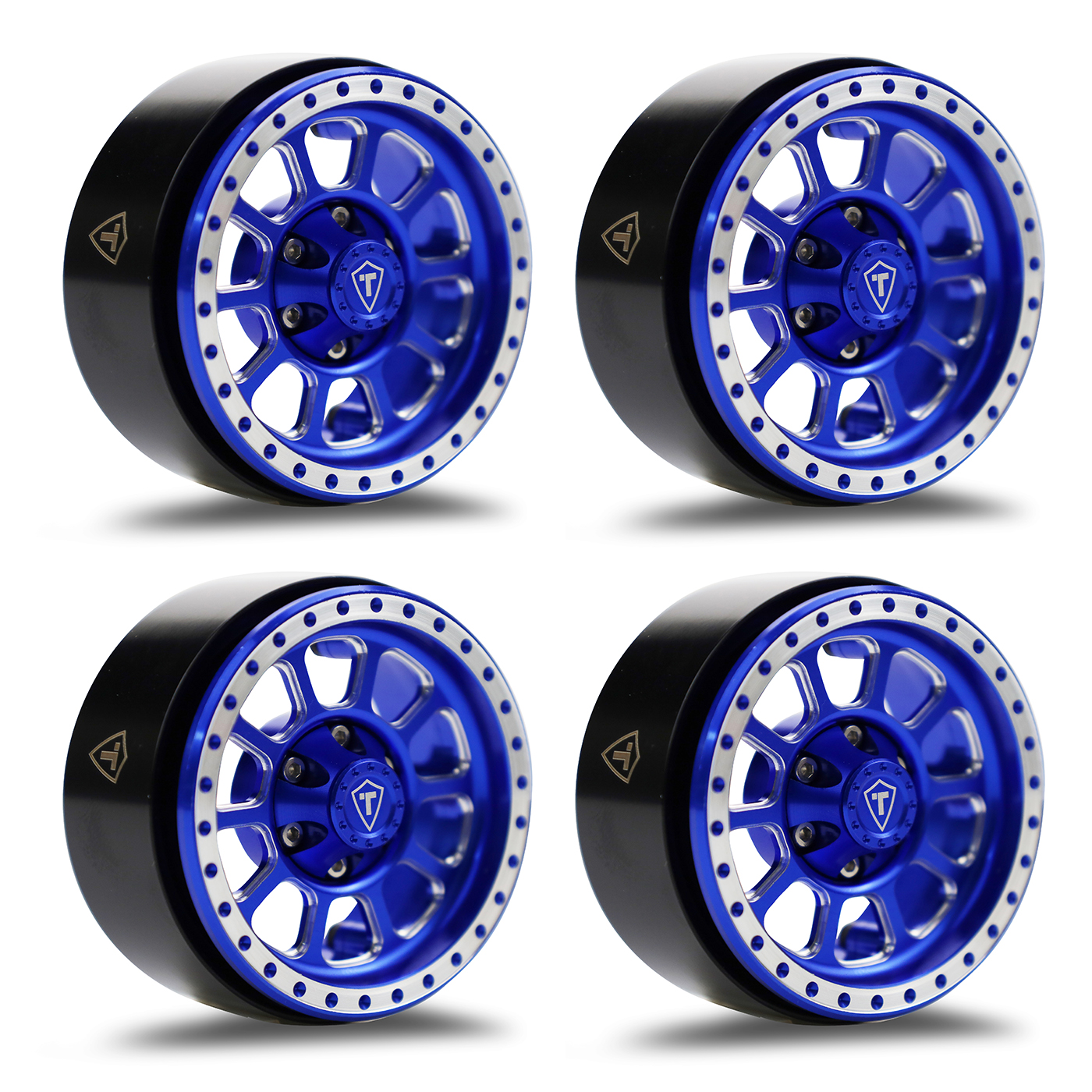4-Piece Metal Beadlock Wheel Rims For 1/10 RC Crawlers - Fits Axial Wraith, TRX-4, D90