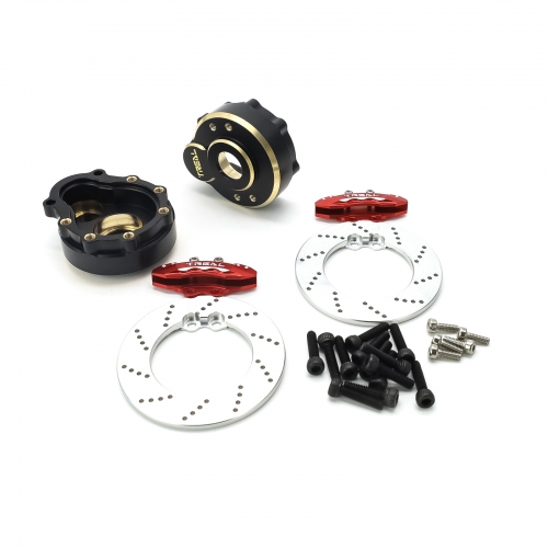 Treal TRX-4 Brass Outer Portal Covers 42g(2pcs) Black with Brake Motor Set