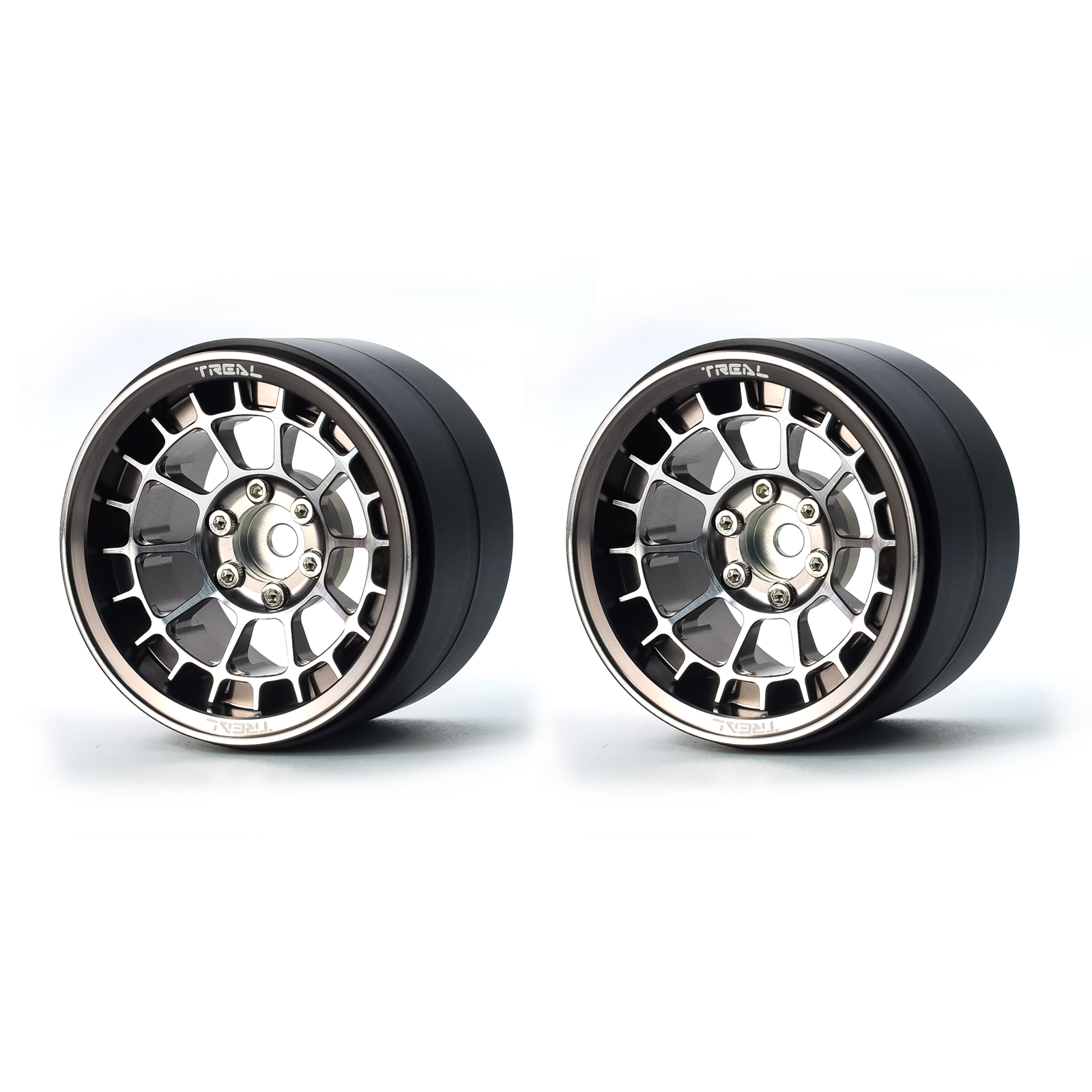 Axial SCX10 TREAL 2.2インチ ビードロックホイール Treal Aluminium 2.2 Beadlock Wheels Rims Fit RC Crawler Mud Truck