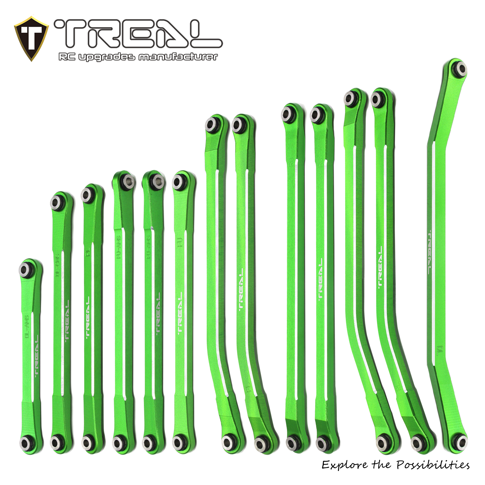 TREAL SCX10 PRO Links Set Aluminum 7075 CNC Machined Lower