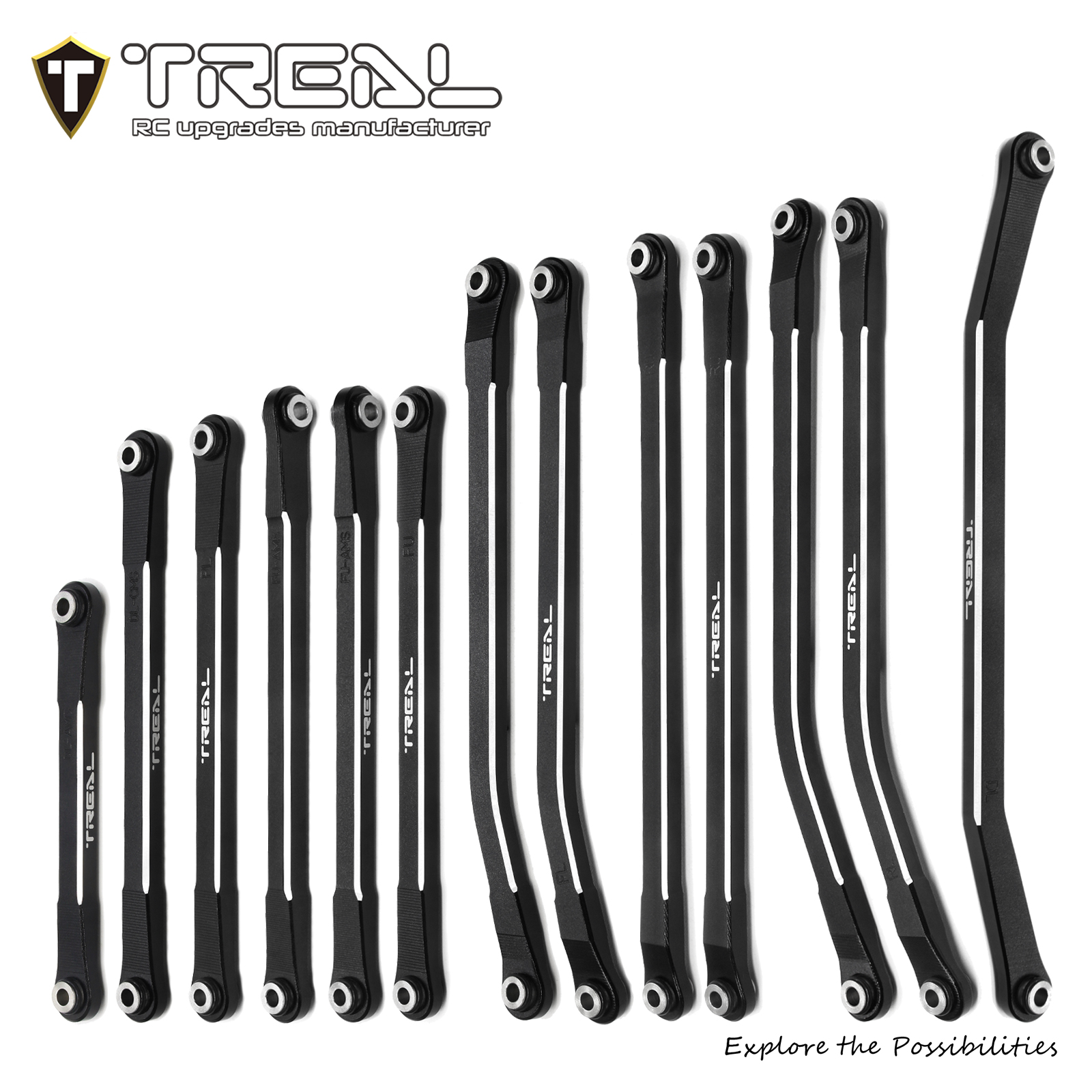 TREAL SCX10 PRO Links Set Aluminum 7075 CNC Machined Lower Upper