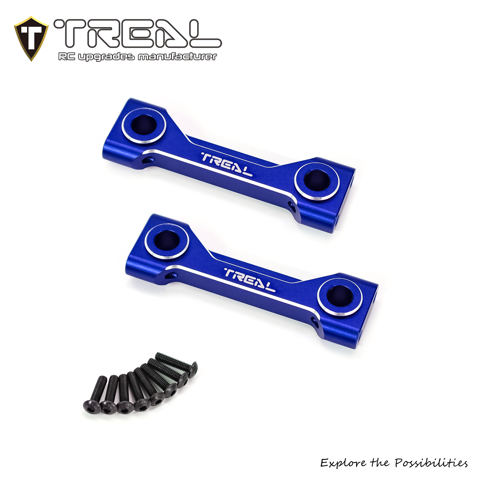 Treal Aluminum 7075 Front and Rear Cross Brace Set Chassis for LMT