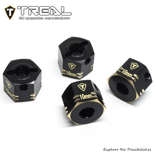 4 Pezzi Adattatori Esagonali In Ottone 12mm Per RC – Per Axial SCX10 III AXI03007, Scala 1:10