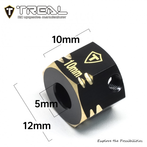 Treal Hobby Axial SCX10 II Brass Hex Adapters (4) (8mm Offset