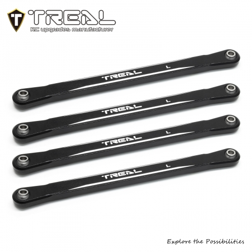 TREAL Aluminum 7075 Lower 4-link Bar Set (4) Chassis Links for 1/18 Mini LMT Monster Truck RTR, Grave Digger