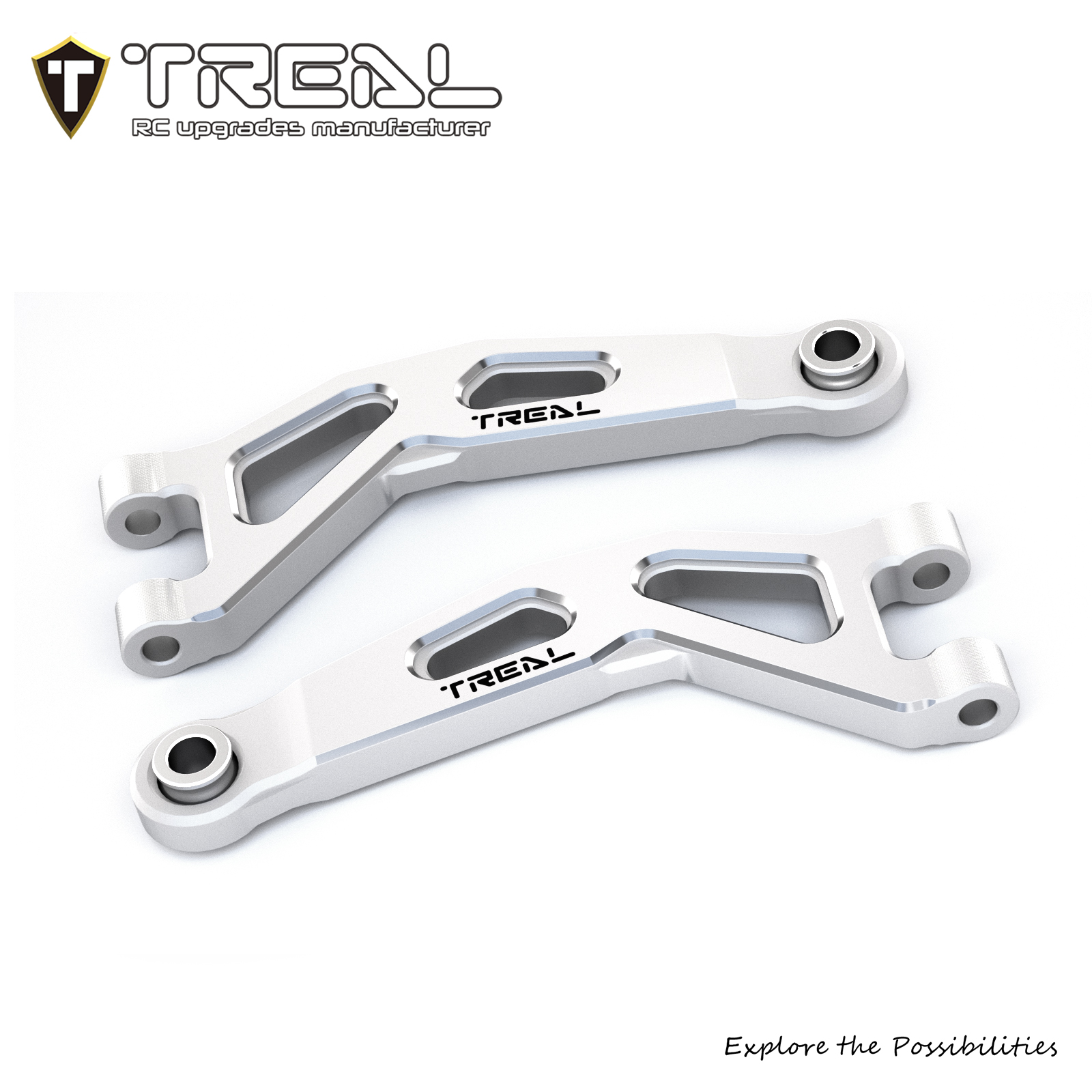 TREAL Aluminum 7075 CNC Machined Front Upper Arms Set Suspension AArm Upgrades for Arrma 1/18