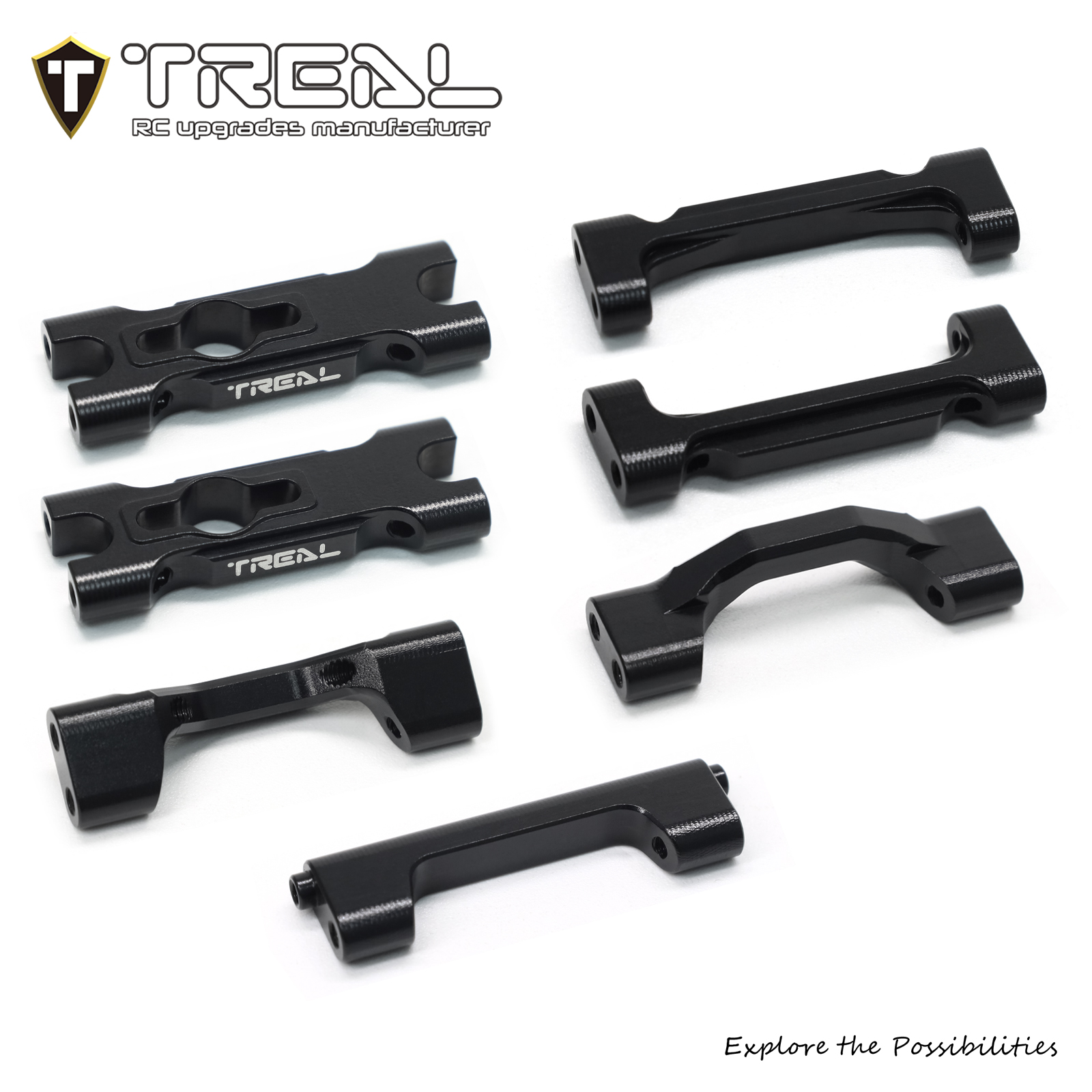 TREAL Aluminum 7075 Chassis Cross Brace Set (7pcs) for 1/18 Mini