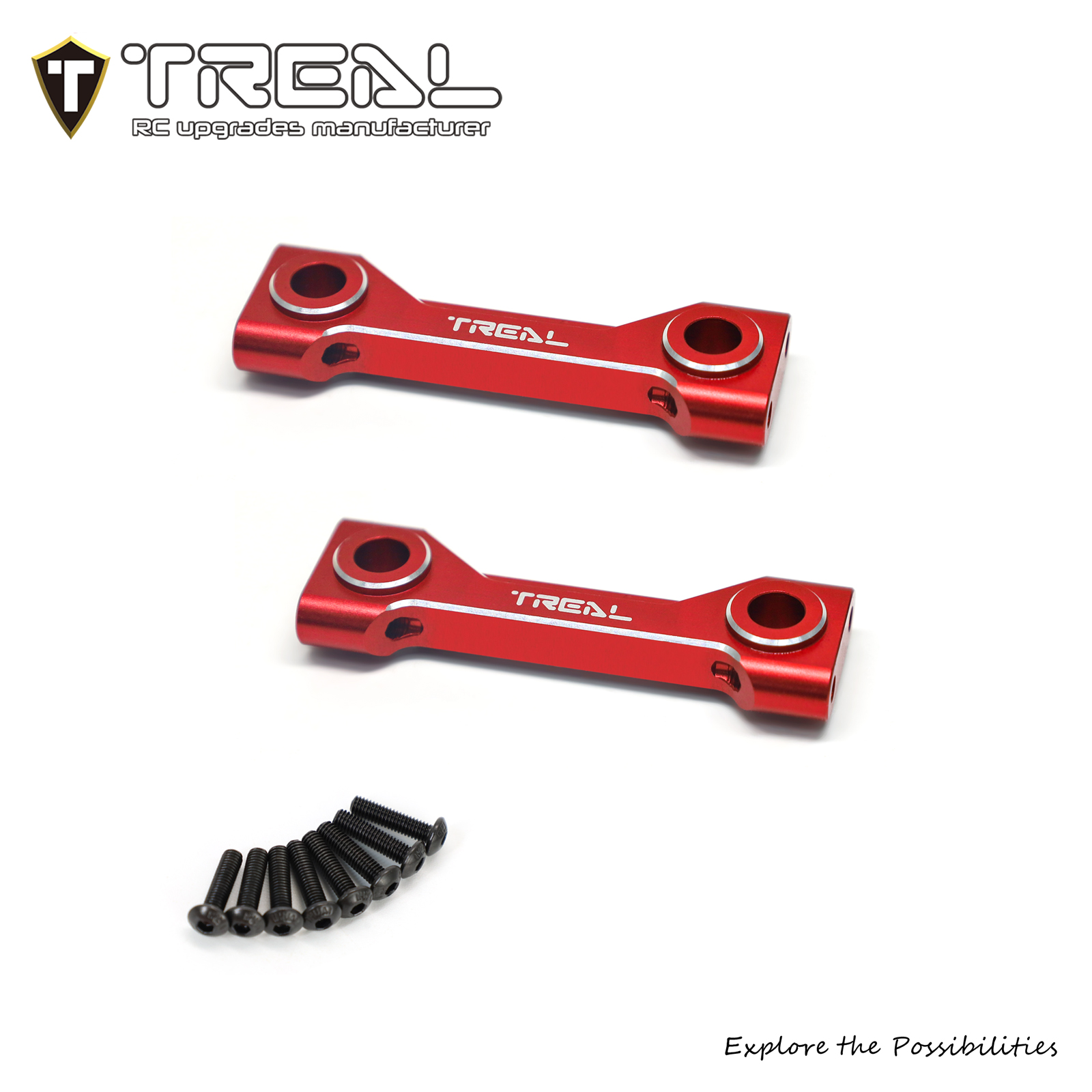 トレクル Treal Aluminum 7075 Front and Rear Cross Brace Set Chassis for LMT