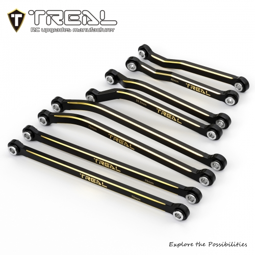 TREAL TRX-4M Brass High Clearance Chassis Links Upper and Lower Linkages Set (8pcs) for 1/18 TRX4M TRX4MT K10 F150 High Trail