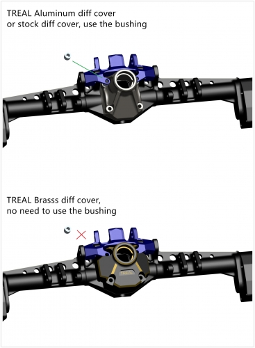 TREAL Aluminum 7075 Rear Upper Link Riser Mount for Axial Capra