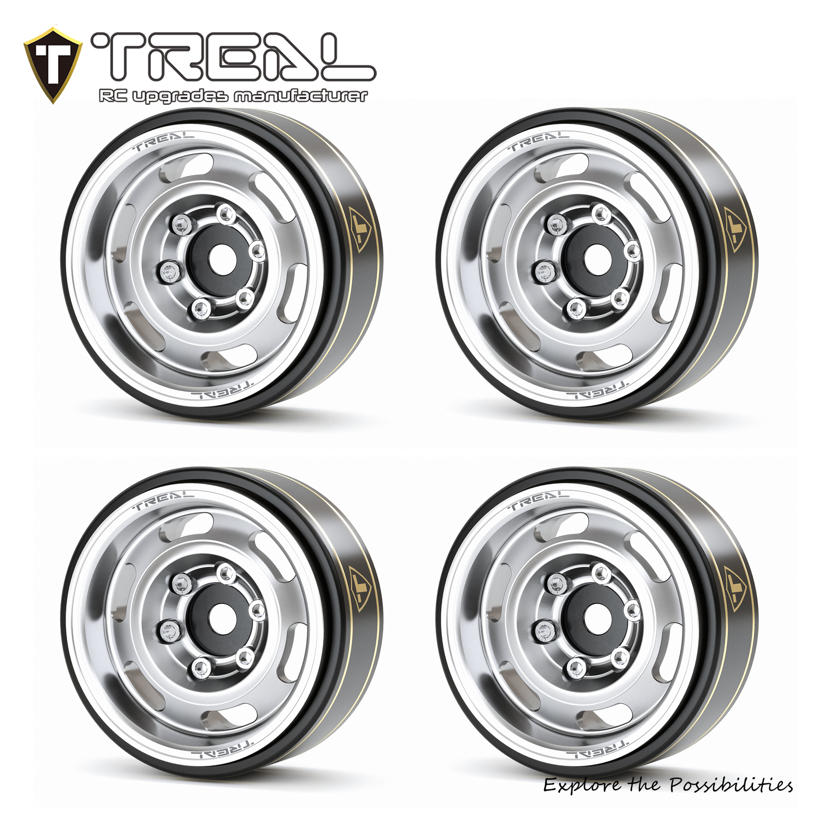 INJORA 1.0 Beadlock Wheel & Mud Tire Set For Axial SCX24 - Deep Dish, Negative Offset, Rose Gold, S3 Compound - View #7