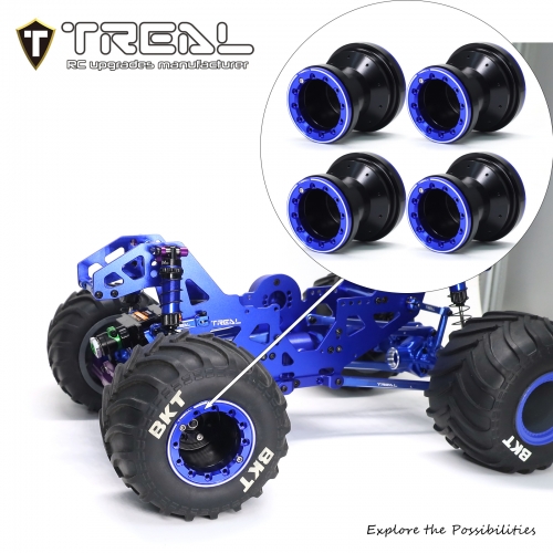 usdm ヒトデホイール　旧車　mks ronal ミニトラ トラッキン TREAL Aluminum Beadlock Wheels Set of 4 for 1/18 Mini LMT Monster