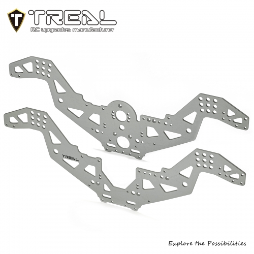 TREAL Titanium Alloy Chassis Plate Set Side Frames Mount Upgrades for Losi 1/18 Mini LMT