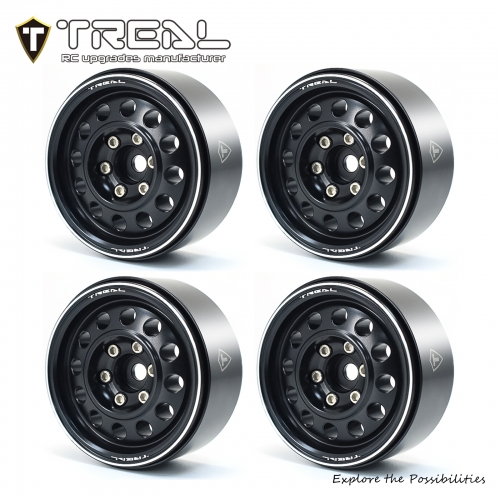 Treal Metal 1.9 Beadlock Wheel Rims 4pcs Vintage Design Wheel Hub for Wagon Wheel 1:10 RC Crawler -Type I