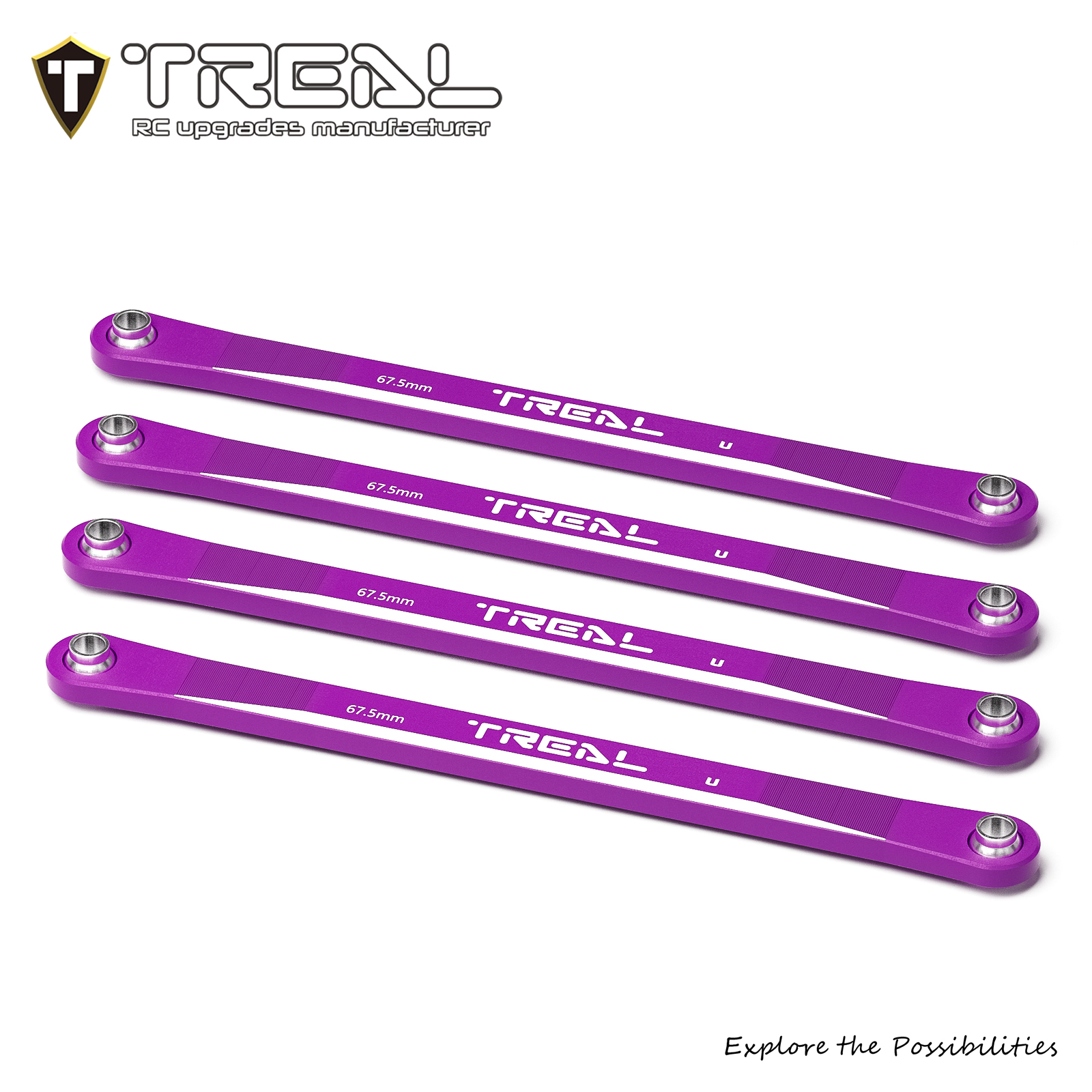 Traxxas Sledge Set Nocche Sterzo In Alluminio Per Losi LMT | Treal | Colore Viola | Per Monster Truck 1/10 Ricambi Treal Per Monster Truck