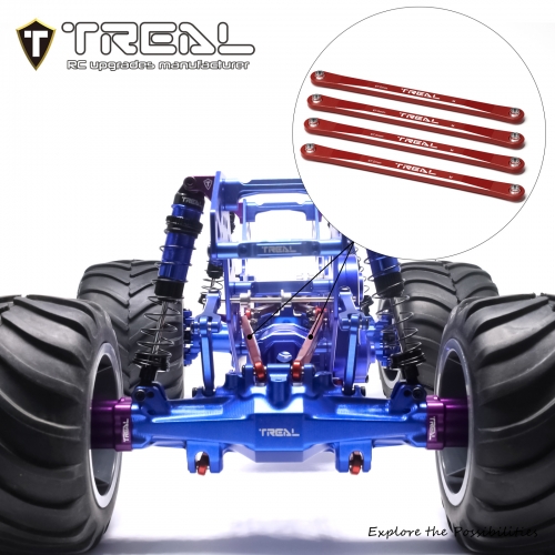 TREAL Aluminum Upper 4-link Bar Set (4) Chassis Links for 1/18