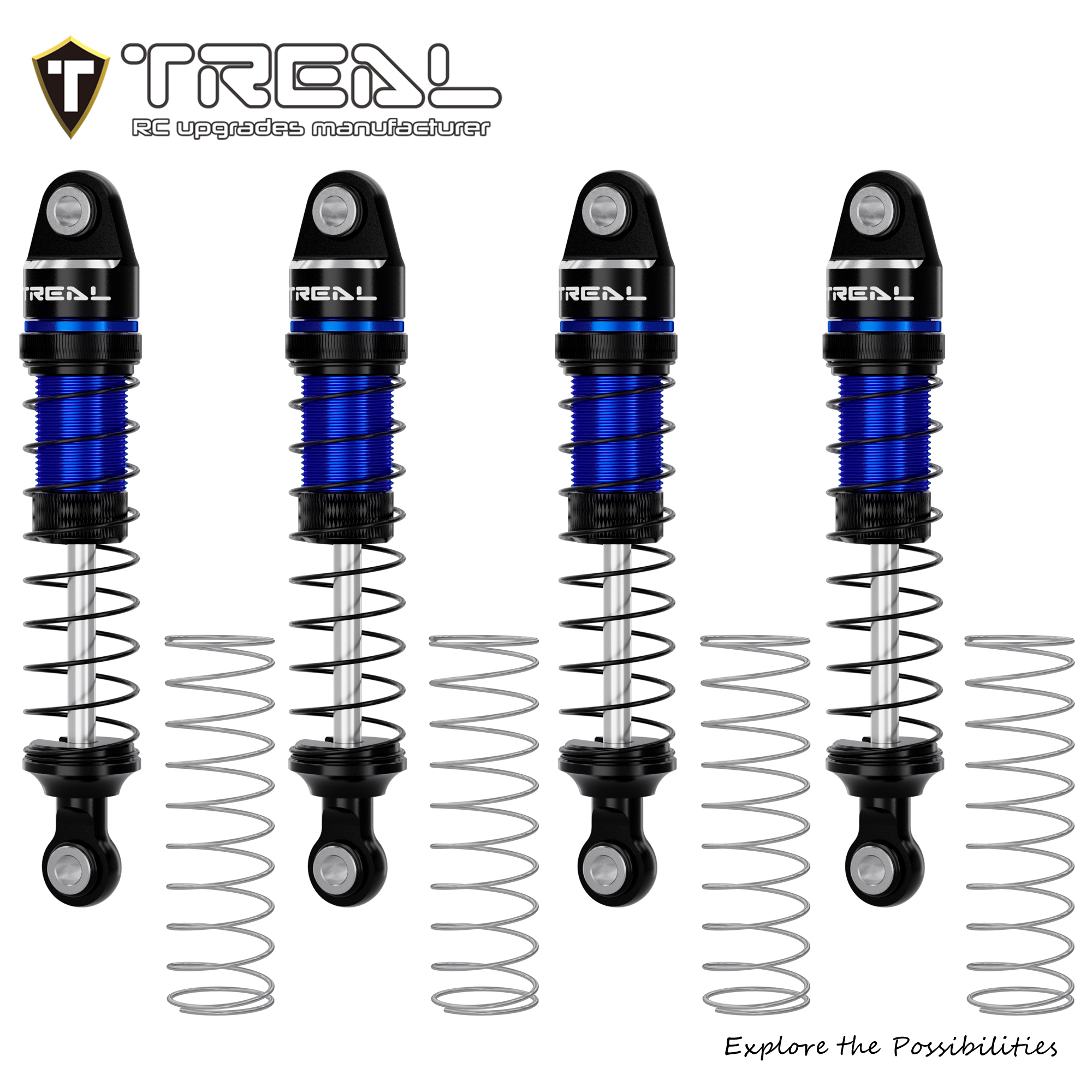 TREAL TRX4M Shocks 59mm Oil Damper - Upgrade Your 1/18 TRX-4M