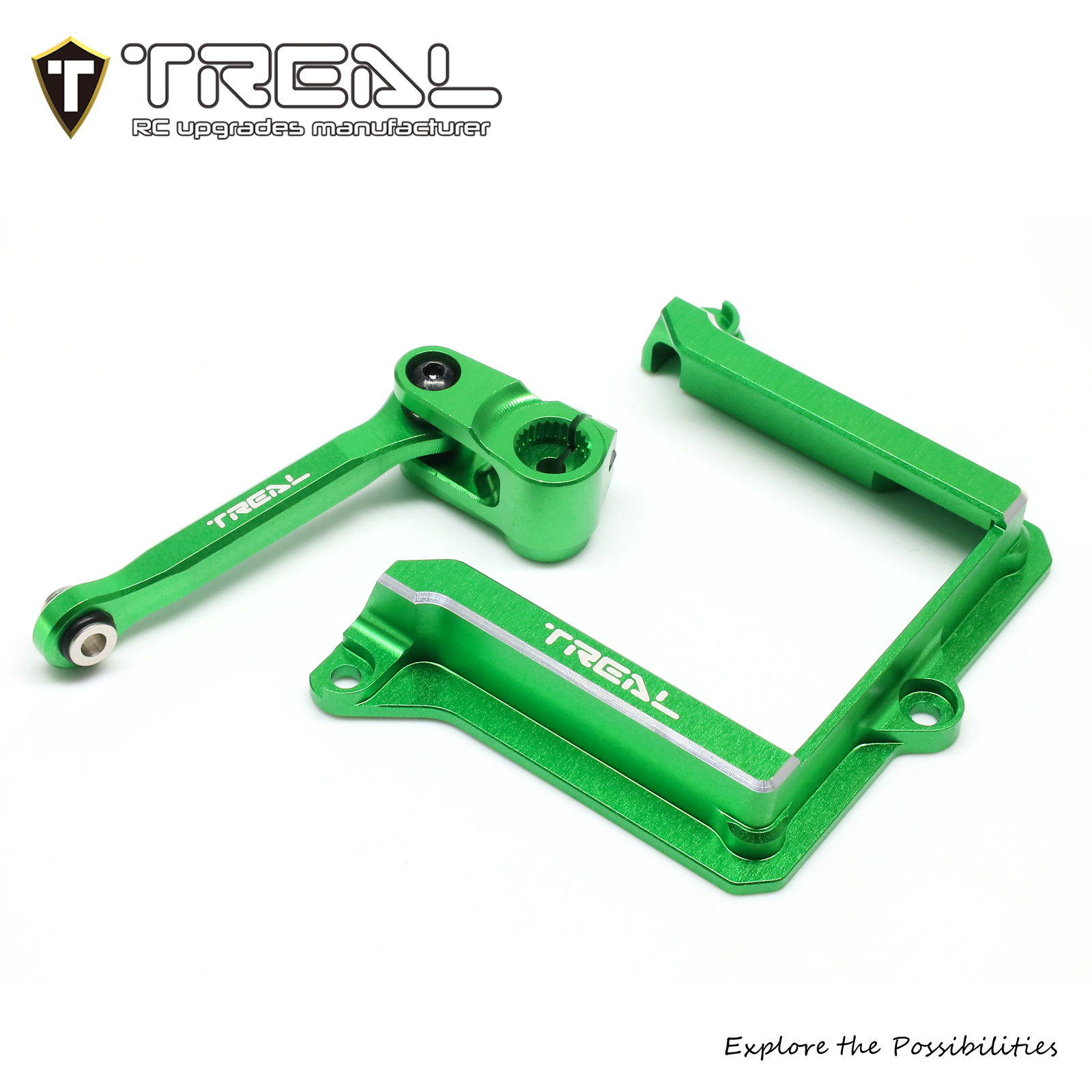 TREAL Aluminum 7075 Steering Servo Horn 25T Tie Rod Link and Servo