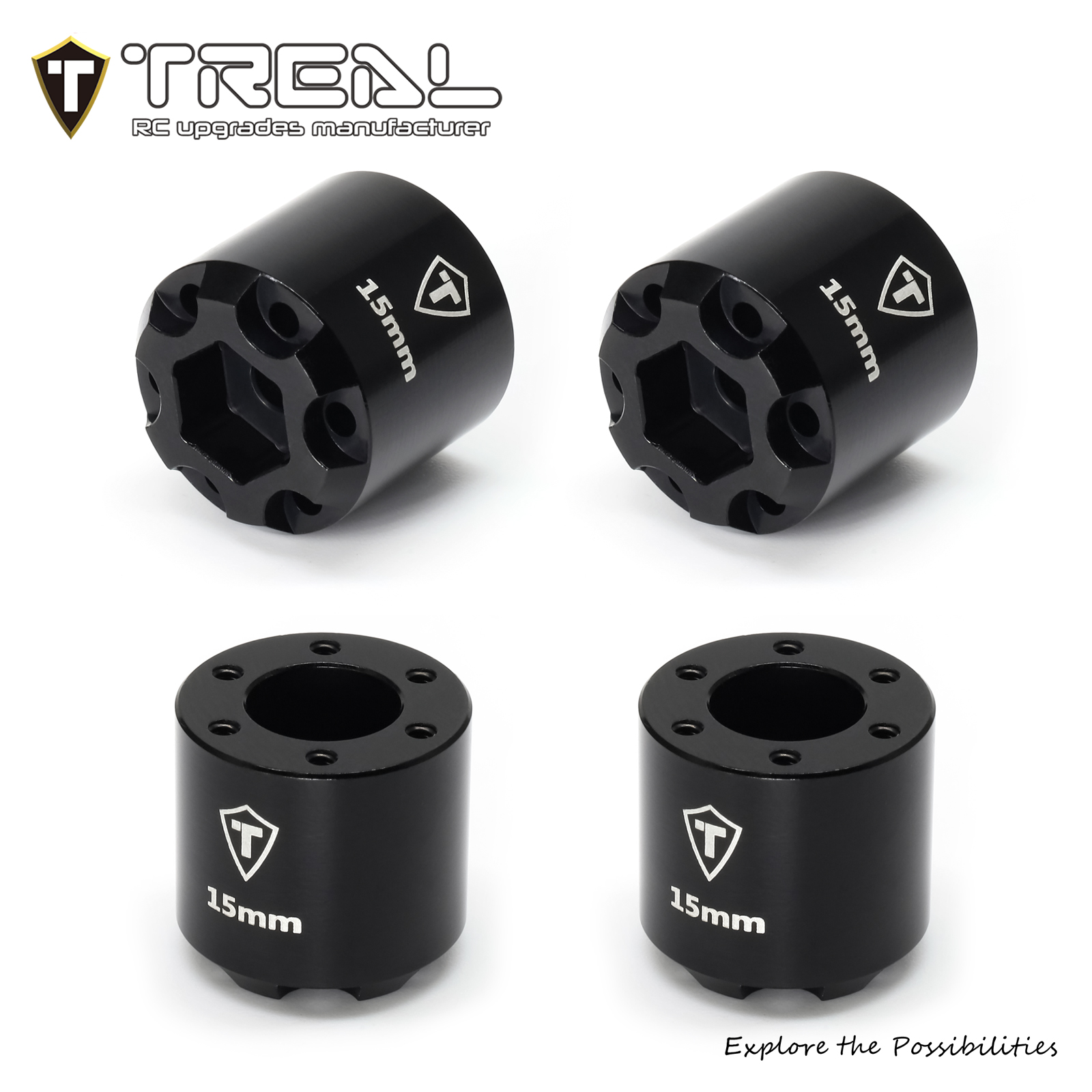 TREAL Aluminum 7075 Extended Wheel Hubs Widen Adaptors +15mm for 1