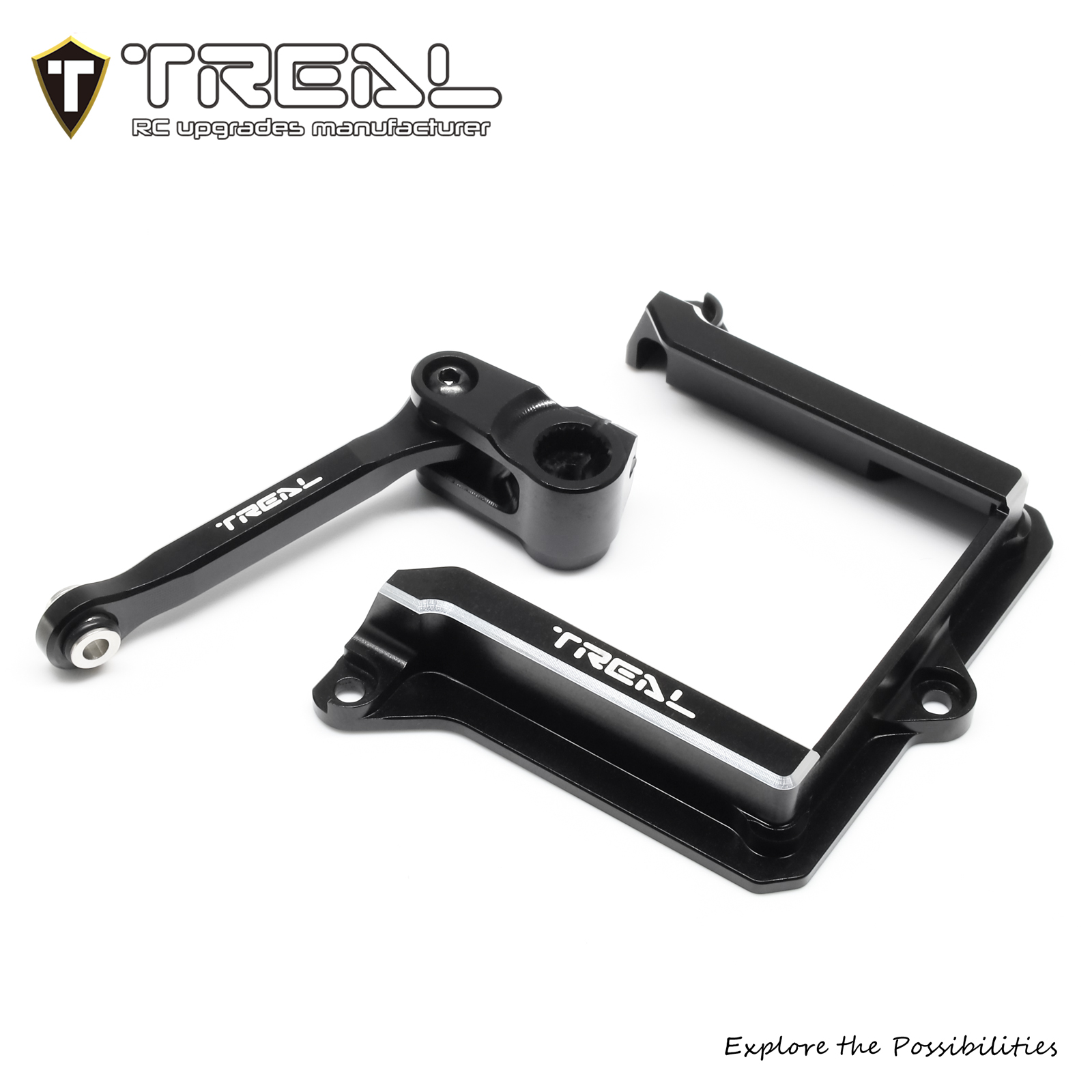 TREAL Aluminum 7075 Steering Servo Horn 25T Tie Rod Link and Servo