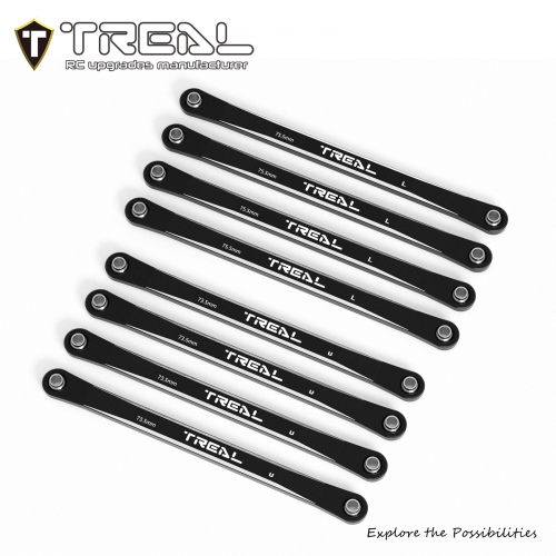 TREAL Mini LMT Extended Links(+6mm),Upper and Lower Chassis Linkages Extension Kit (8) Aluminum 7075 Upgrades Parts for Losi 1/18 Mini LMT Monster