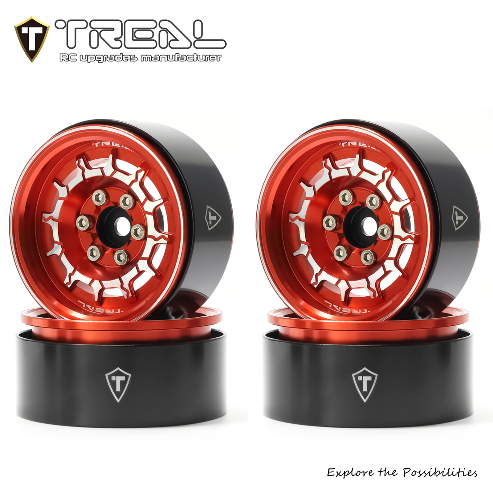 2/4x 1.9\" Beadlock Wheel Rims For 1/10 Axial SCX10 CC01...