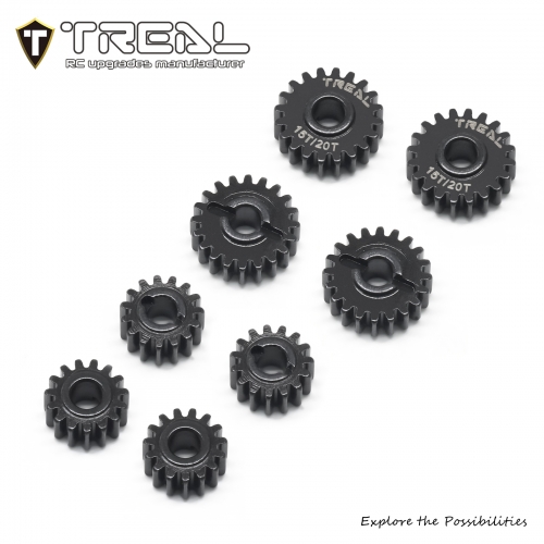 TREAL FCX24 Overdrive Portal Gears Harden Steel Metal OD Portal Drive Gears Set 15T/20T (8P) for 1/24 FMS FCX24, Overdrive 12%