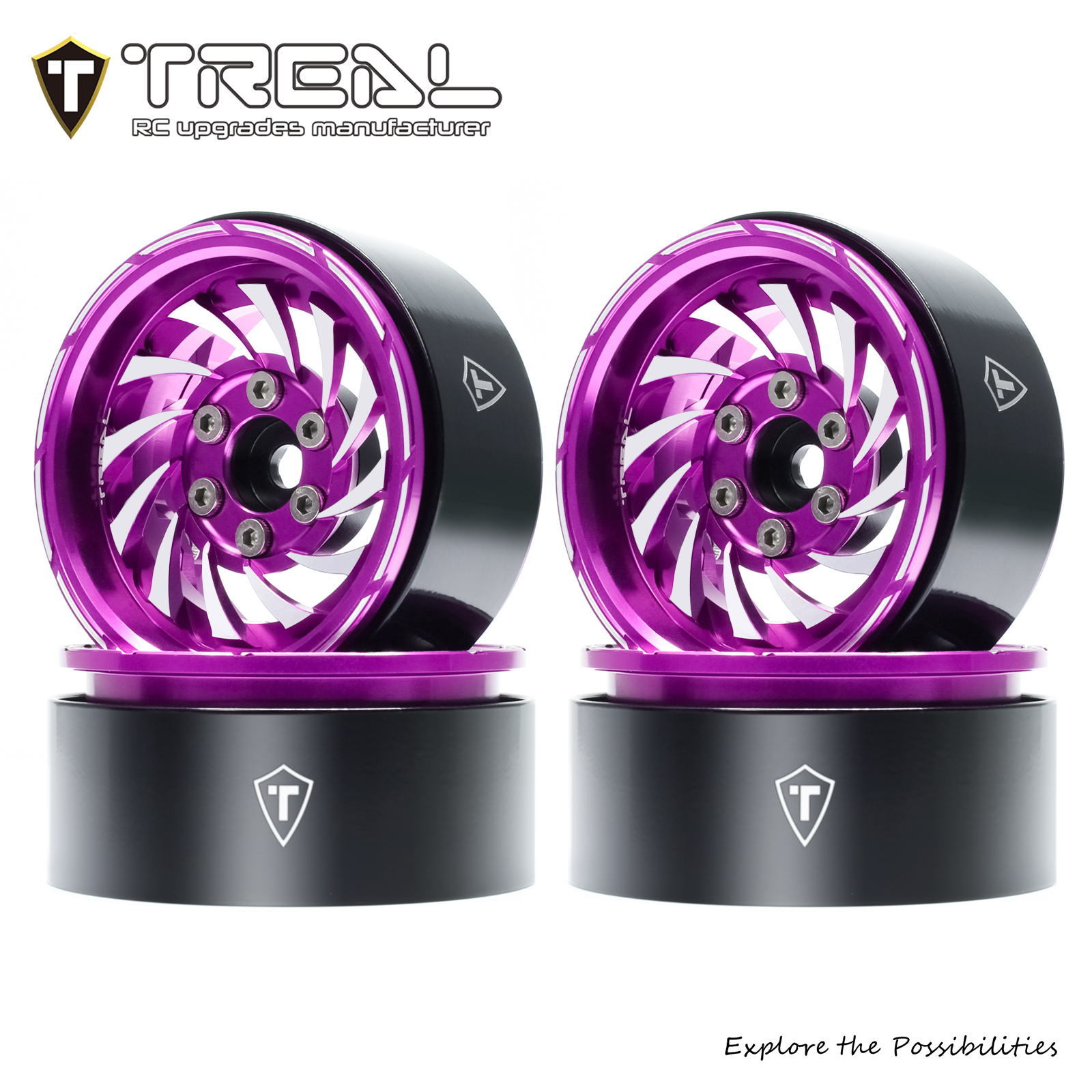 TREAL 1.9 Beadlock Wheels - Cyclone Style CNC Machined Aluminum