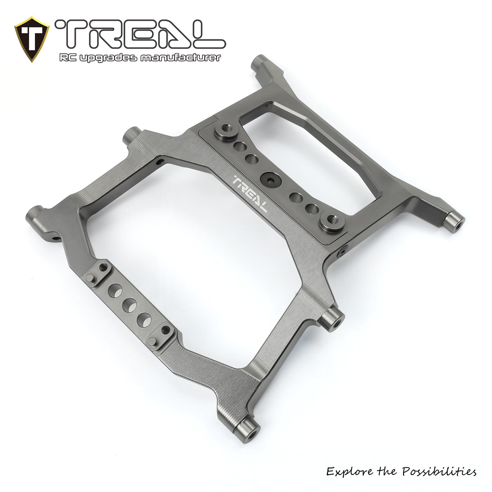 TREAL Aluminum 7075 Rear Chassis CNC Machined Upgrades for Axial