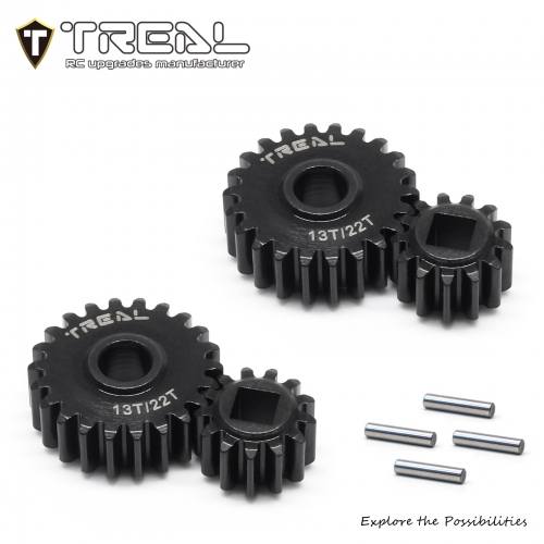 TREAL SCX10 III/Capra Overdrive Portal Gears 13T/22T Harden Steel