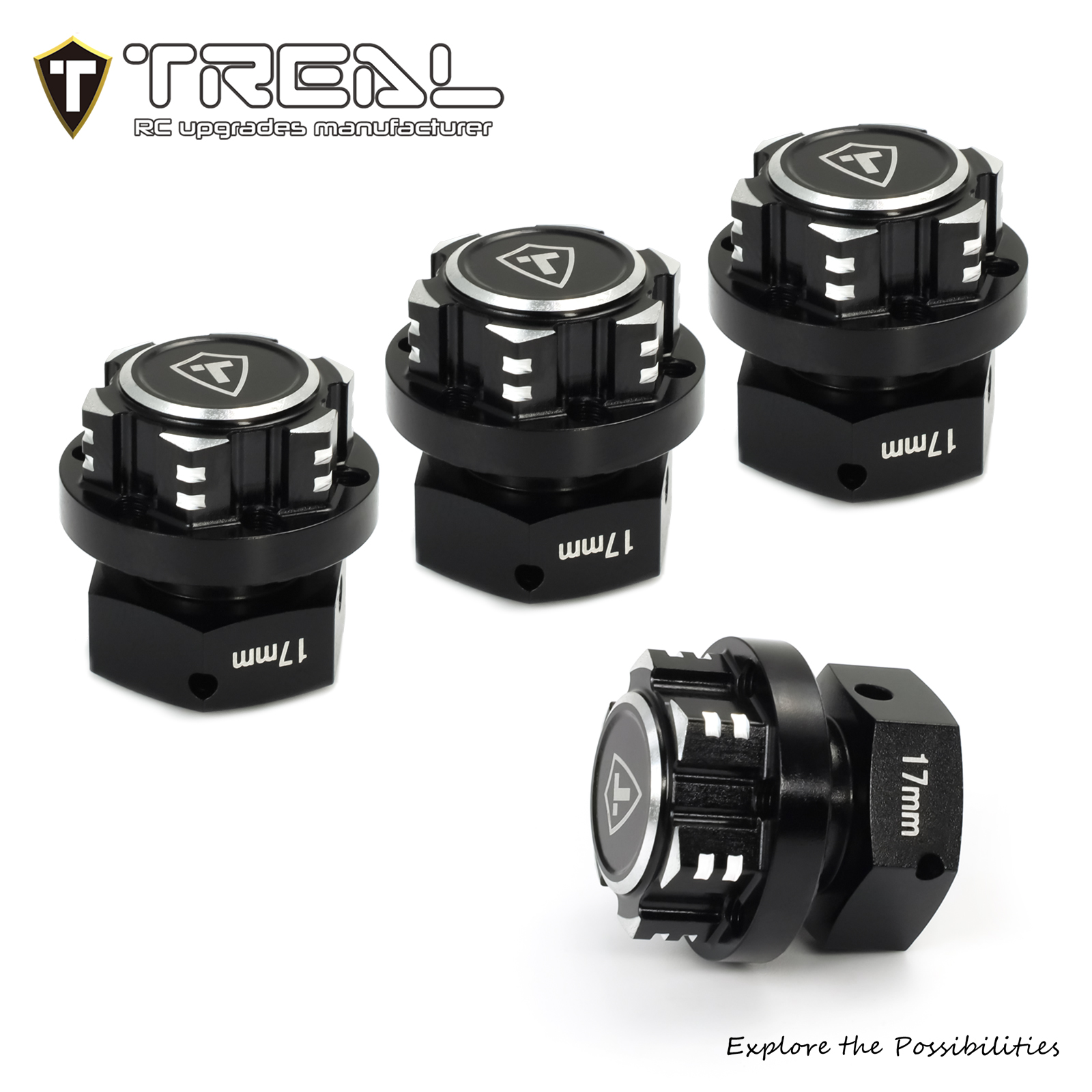 パーツ ta170 TREAL 7075 Aluminum 17mm Hex Hubs Adaptors Wheel Nuts Compatible