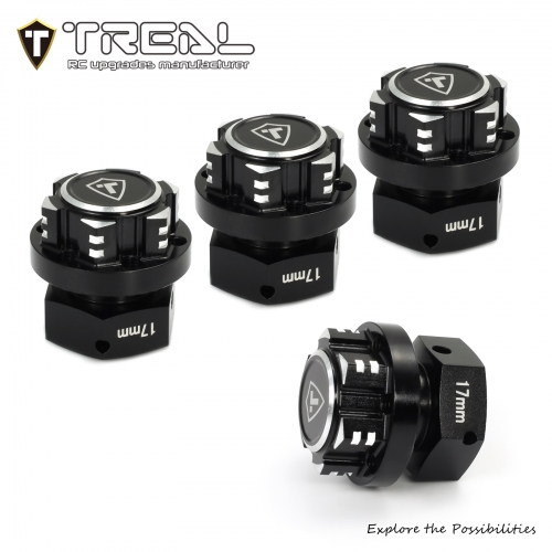 TREAL 7075 Aluminum 17mm (0.67in) Hex Hubs Adaptors Wheel Nuts Compatible with Arrma Kraton 6S EXB