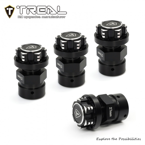 TREAL 7075 Aluminum 27mm(1.06in) Extended Hex Hubs Adaptors Wheel Nuts Compatible with Arrma Kraton 6S EXB