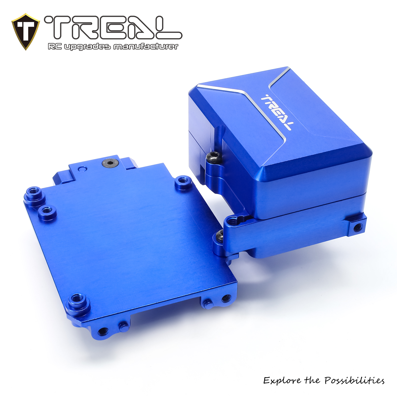 Treal Aluminum 7075 CNC Servo Mount For Losi LMT Monster Truck (Blue)
