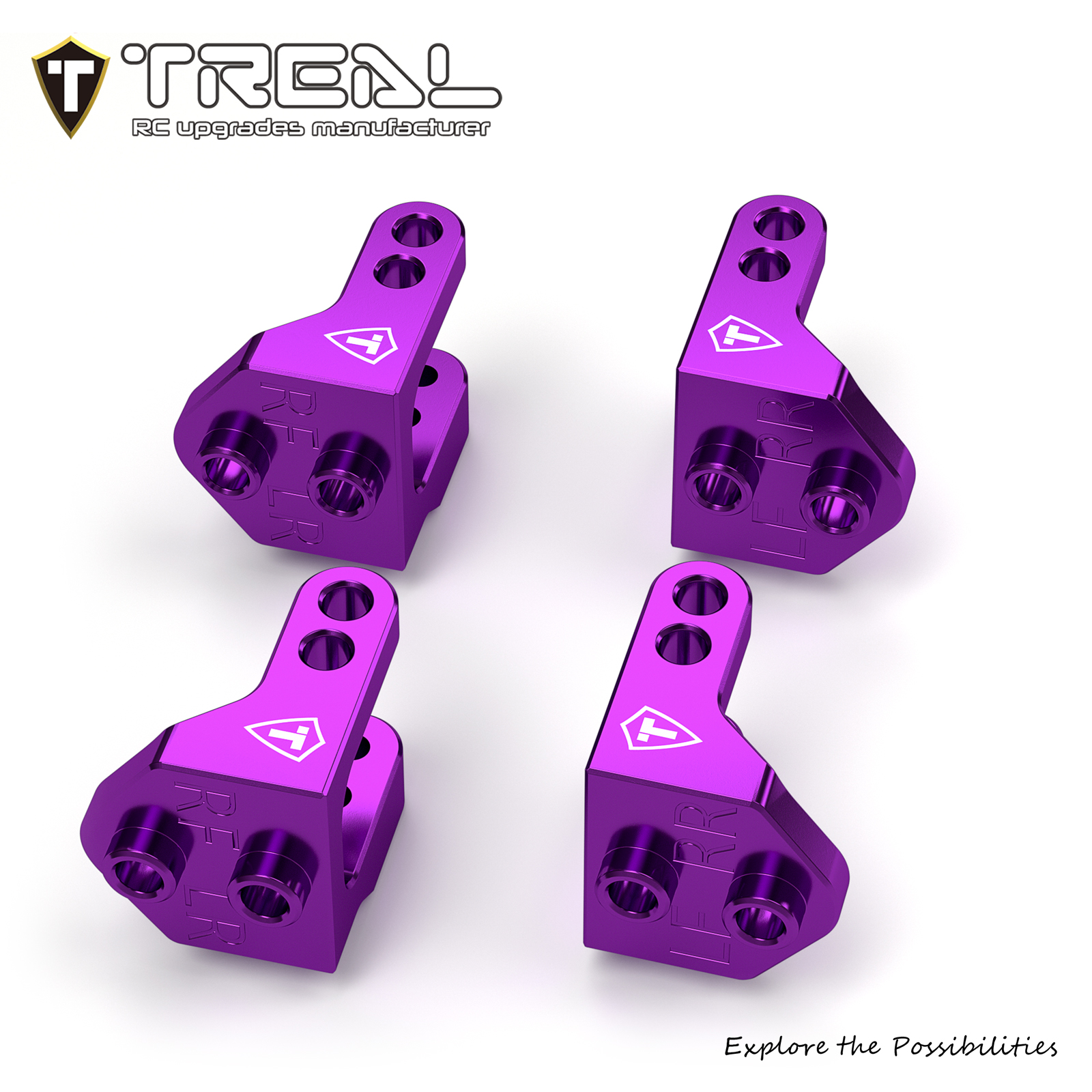 TREAL Aluminum 7075 Shock Mounts Set (4) for 1/18 Mini LMT Monster