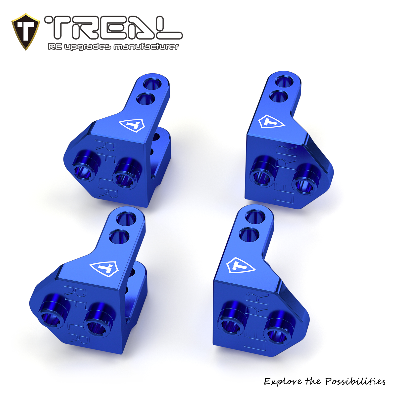 TREAL Aluminum 7075 Shock Mounts Set (4) for 1/18 Mini LMT Monster