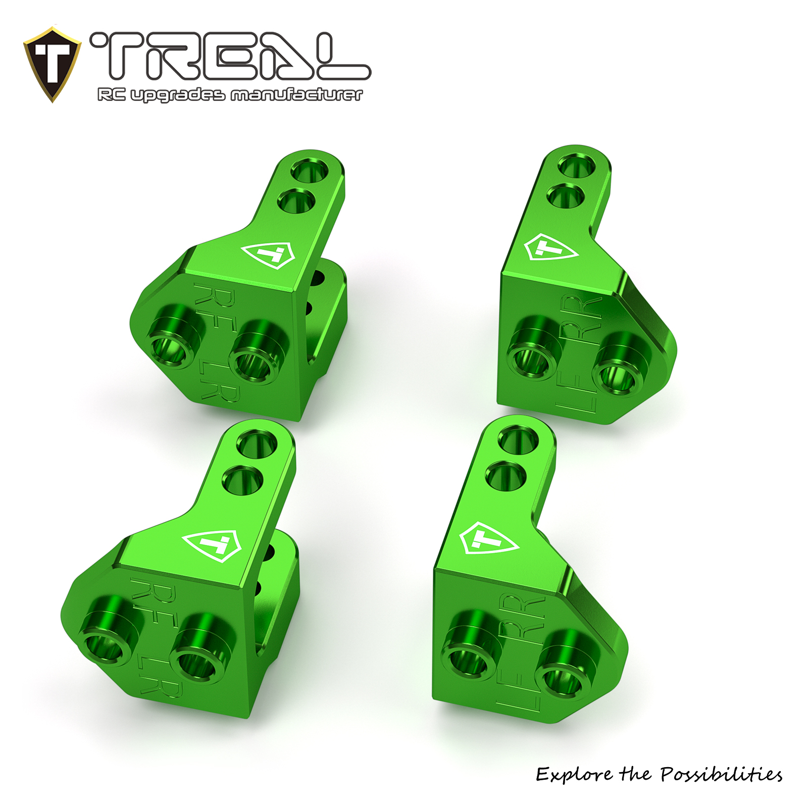 TREAL Aluminum 7075 Shock Mounts Set (4) for 1/18 Mini LMT Monster